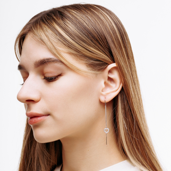 Серебряные протяжки "Сердце" - 4 Серебряные протяжки "Сердце" - 4