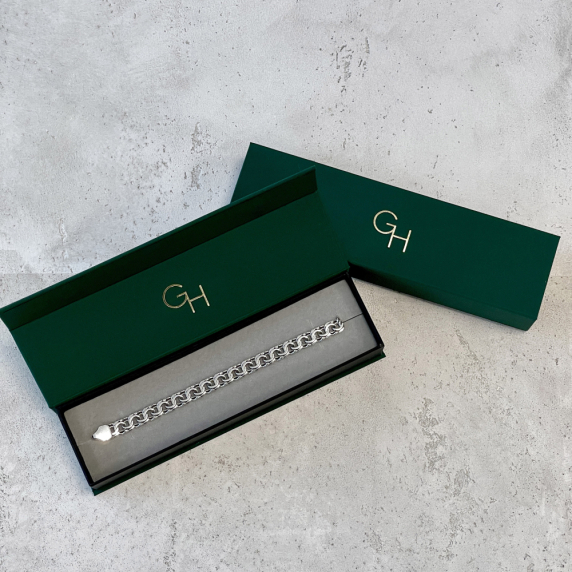 Серебряный браслет "Бисмарк плоский" - 6 Серебряный браслет "Бисмарк плоский" - 6