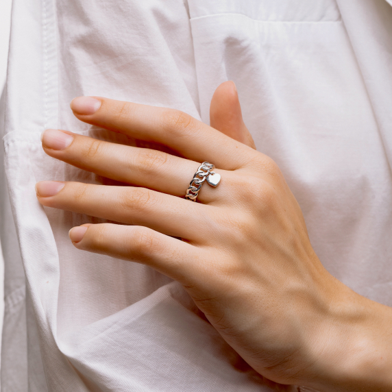 Серебряное кольцо &amp;quot;Сердце&amp;quot; - 4