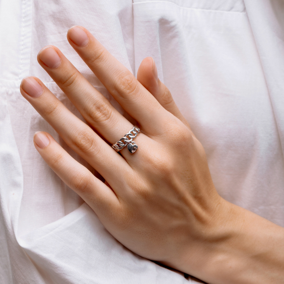 Серебряное кольцо &amp;quot;Сердце&amp;quot; - 5