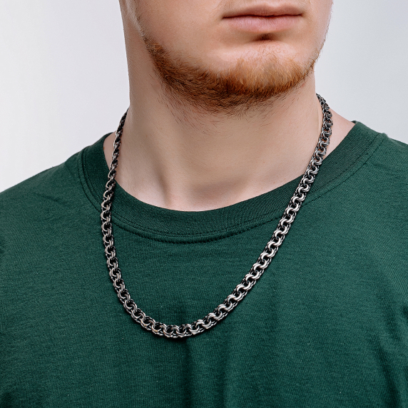 Серебряная цепь "Плоский Бисмарк" - 5 Серебряная цепь "Плоский Бисмарк" - 5