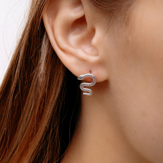 Срібні пусети "Снейк" - 2 Срібні пусети "Снейк" - 2