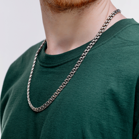 Серебряная цепочка "Бисмарк плоский" - 5 Серебряная цепочка "Бисмарк плоский" - 5