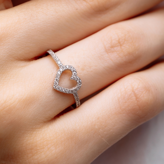 Серебряное кольцо &amp;quot;Сердце&amp;quot; - 2