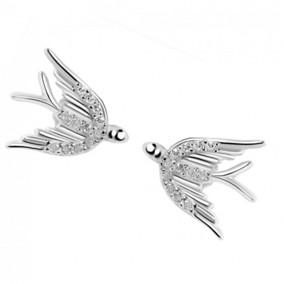 Серебряные пусеты &amp;quot;Ласточка&amp;quot; - 3