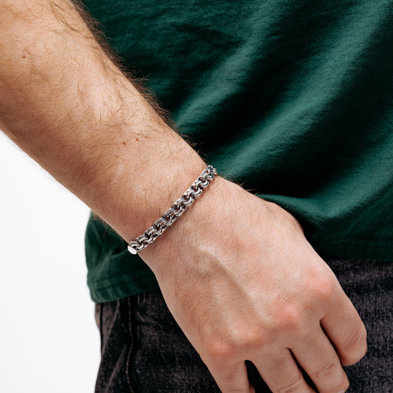 Серебряный браслет "Бисмарк плоский" - 1 Серебряный браслет "Бисмарк плоский" - 1