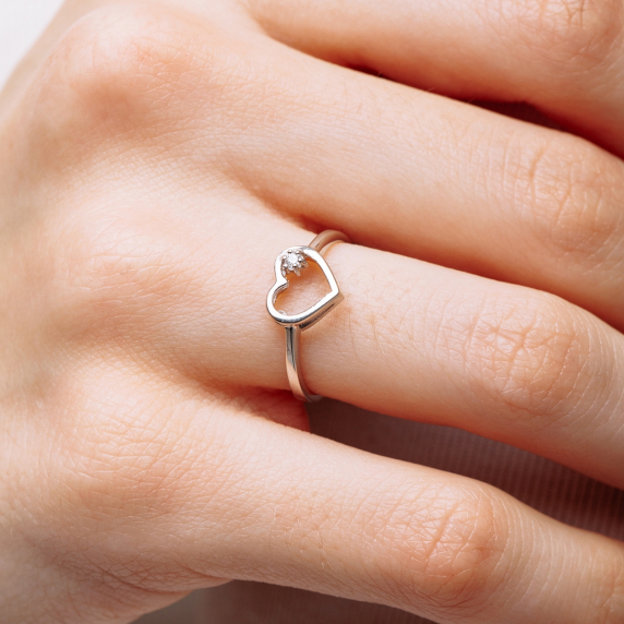 Серебряное кольцо &amp;quot;Сердце&amp;quot; - 2