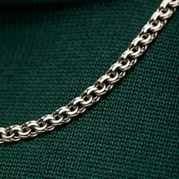 Серебряная цепочка "Бисмарк плоский" - 1 Серебряная цепочка "Бисмарк плоский" - 1