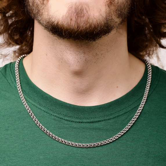 Серебряная цепочка "Бисмарк круглый" - 5 Серебряная цепочка "Бисмарк круглый" - 5