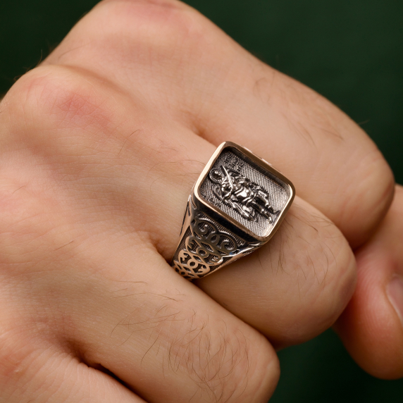 Серебряная печатка "Арх. Михаил" - 2 Серебряная печатка "Арх. Михаил" - 2