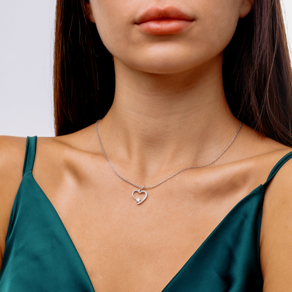 Серебряное колье &amp;quot;Сердце&amp;quot; - 4