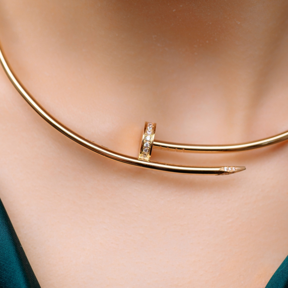 Золотое колье "Гвоздь" - 3 Золотое колье "Гвоздь" - 3