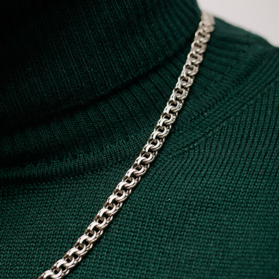 Серебряная цепочка "Бисмарк плоский" - 2 Серебряная цепочка "Бисмарк плоский" - 2