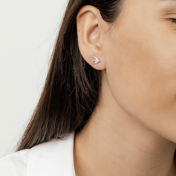 Серебряные пусеты &amp;quot;Ласточка&amp;quot; - 1