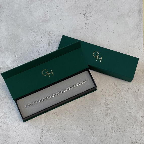 Серебряная цепочка "Бисмарк плоский" - 6 Серебряная цепочка "Бисмарк плоский" - 6