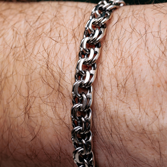 Серебряный браслет "Бисмарк плоский" - 2 Серебряный браслет "Бисмарк плоский" - 2