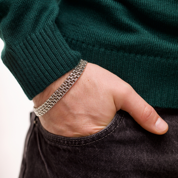 Срібний браслет "Подвійний Бісмарк" - 2 Срібний браслет "Подвійний Бісмарк" - 2