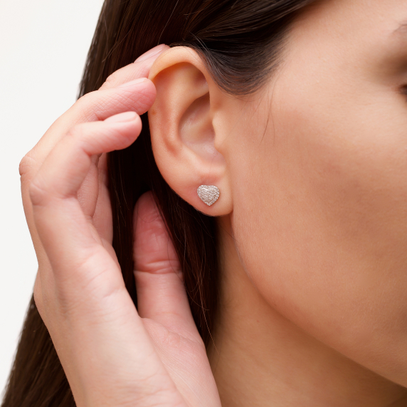 Срібні пусети "Серце" - 1 Срібні пусети "Серце" - 1