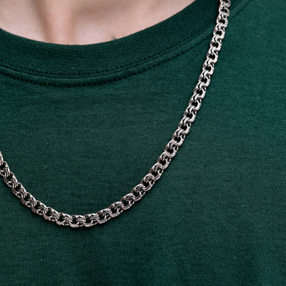 Серебряная цепочка "Бисмарк плоский" - 1 Серебряная цепочка "Бисмарк плоский" - 1