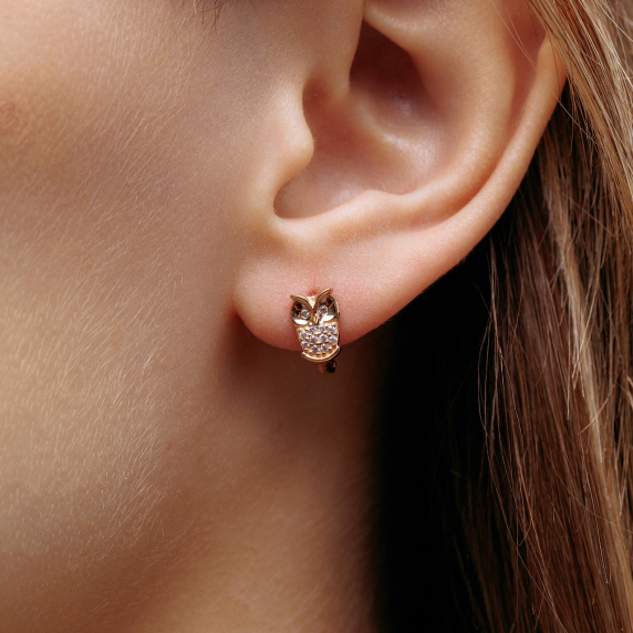 Золоті сережки "Сова" - 2 Золоті сережки "Сова" - 2