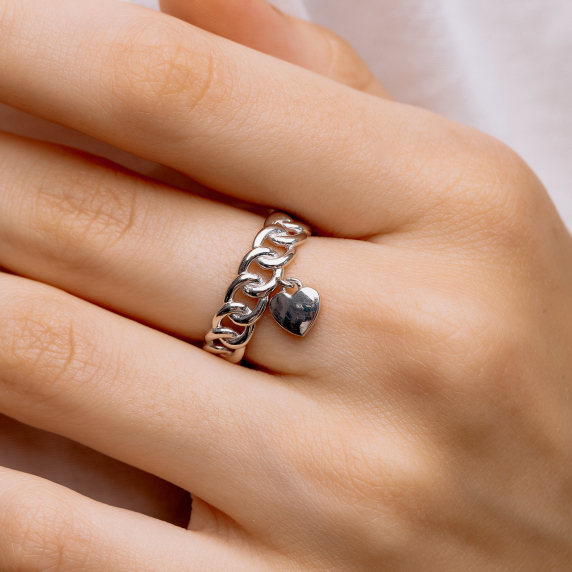 Серебряное кольцо &amp;quot;Сердце&amp;quot; - 2