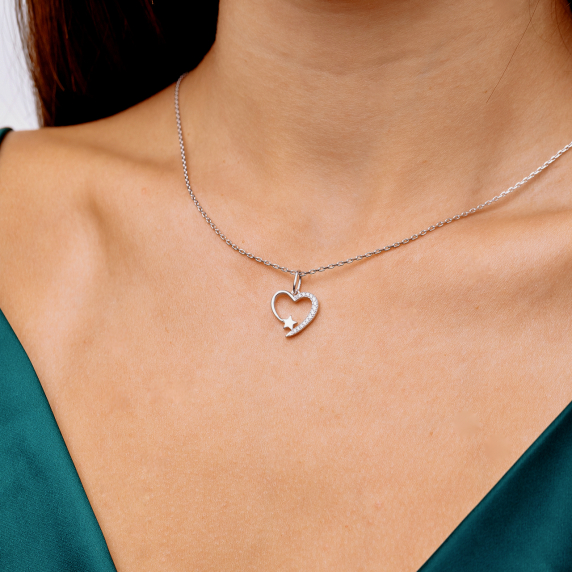 Серебряное колье &amp;quot;Сердце&amp;quot; - 1