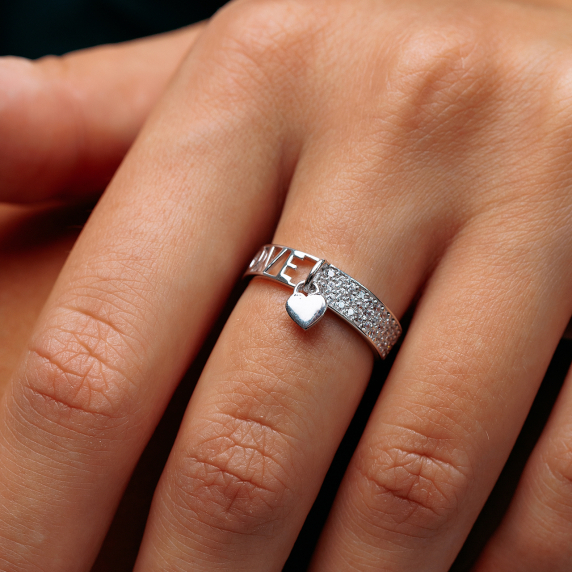 Серебряное кольцо "Любовь" - 3 Серебряное кольцо "Любовь" - 3