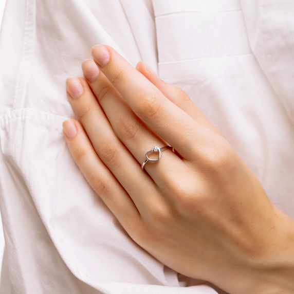 Серебряное кольцо &amp;quot;Сердце&amp;quot; - 6