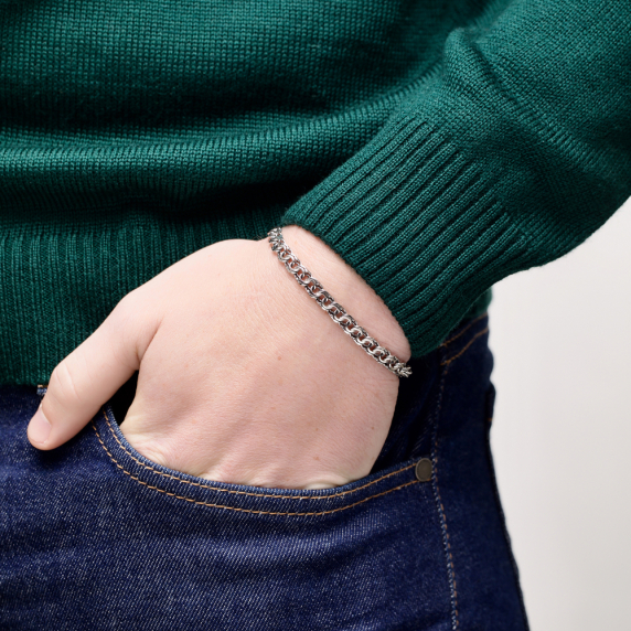 Серебряный браслет &amp;quot;Бисмарк плоский&amp;quot; - 3